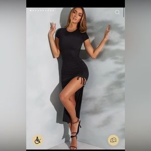 NWOT Oh Polly Women’s Petra Drawstring Maxi Dress in Black 🖤